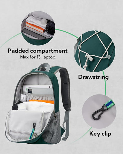 Small Hiking Backpack: 12L Outdoor Daypack For Women Men Teenager | Mini, Lightweight, Breathable padded shoulder straps, Water-resistant, Nylon, Multi-pockets, Suit for hiking travel camping