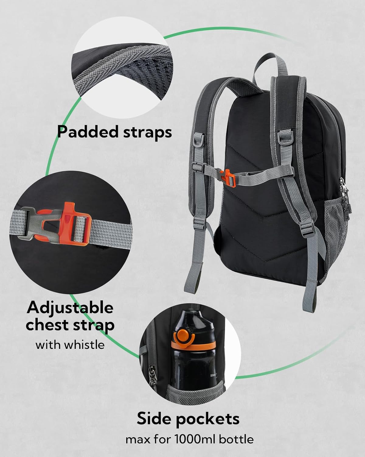 Small Hiking Backpack: 12L Outdoor Daypack For Women Men Teenager | Mini, Lightweight, Breathable padded shoulder straps, Water-resistant, Nylon, Multi-pockets, Suit for hiking travel camping