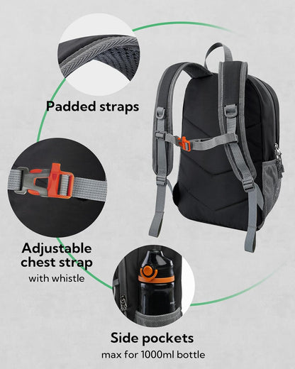 Small Hiking Backpack: 12L Outdoor Daypack For Women Men Teenager | Mini, Lightweight, Breathable padded shoulder straps, Water-resistant, Nylon, Multi-pockets, Suit for hiking travel camping