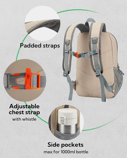 Small Hiking Backpack: 12L Outdoor Daypack For Women Men Teenager | Mini, Lightweight, Breathable padded shoulder straps, Water-resistant, Nylon, Multi-pockets, Suit for hiking travel camping