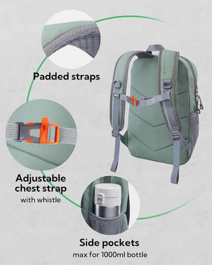 Small Hiking Backpack: 12L Outdoor Daypack For Women Men Teenager | Mini, Lightweight, Breathable padded shoulder straps, Water-resistant, Nylon, Multi-pockets, Suit for hiking travel camping