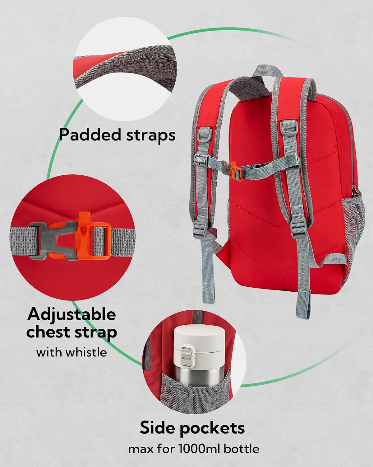 Small Hiking Backpack: 12L Outdoor Daypack For Women Men Teenager | Mini, Lightweight, Breathable padded shoulder straps, Water-resistant, Nylon, Multi-pockets, Suit for hiking travel camping