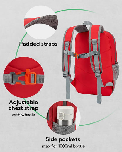 Small Hiking Backpack: 12L Outdoor Daypack For Women Men Teenager | Mini, Lightweight, Breathable padded shoulder straps, Water-resistant, Nylon, Multi-pockets, Suit for hiking travel camping