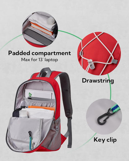 Small Hiking Backpack: 12L Outdoor Daypack For Women Men Teenager | Mini, Lightweight, Breathable padded shoulder straps, Water-resistant, Nylon, Multi-pockets, Suit for hiking travel camping