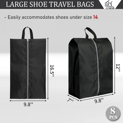 Shoe Bags for Travel, Set of 4 Pack Shoe Travel Bags for Packing, Large Waterproof Portable Travel Shoe Bag with Zipper Travel Essentials Women for and Men
