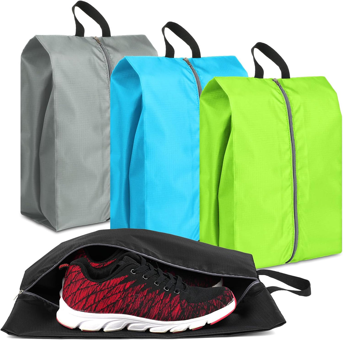 Shoe Bags for Travel, Set of 4 Pack Shoe Travel Bags for Packing, Large Waterproof Portable Travel Shoe Bag with Zipper Travel Essentials Women for and Men