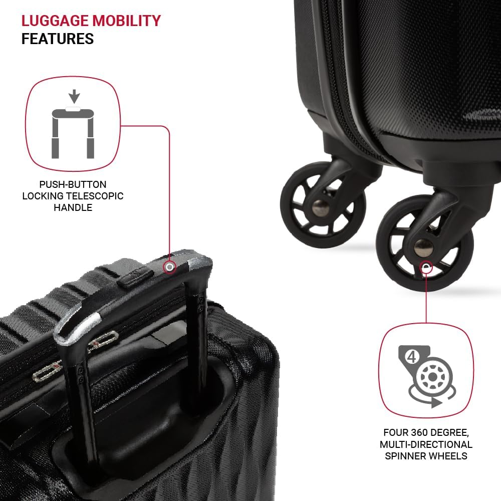 8018 Hardside Expandable Luggage with Spinner Wheels, White, Carry-On 20-Inch
