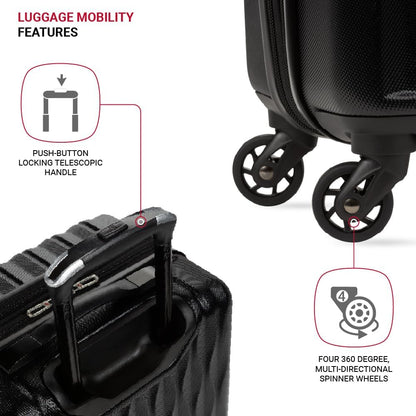 8018 Hardside Expandable Luggage with Spinner Wheels, White, Carry-On 20-Inch