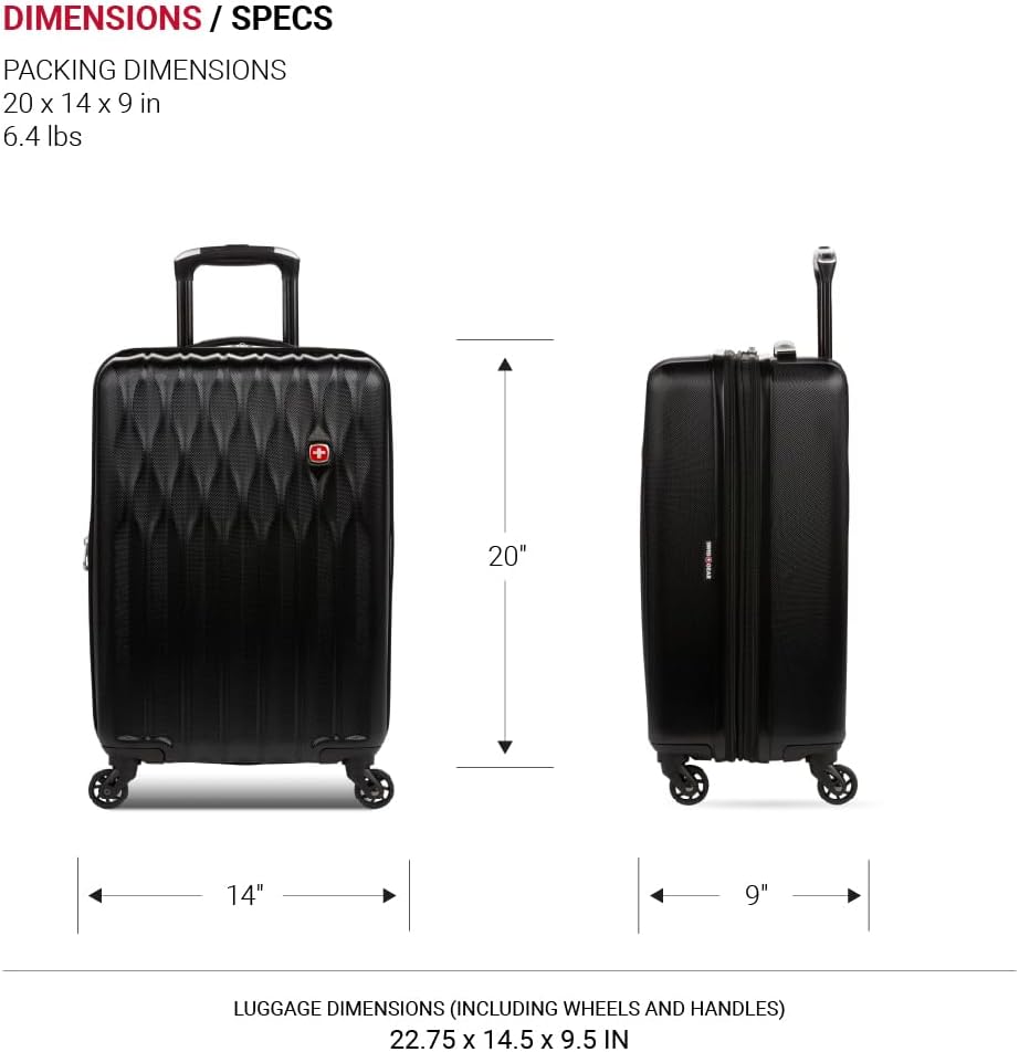 8018 Hardside Expandable Luggage with Spinner Wheels, White, Carry-On 20-Inch