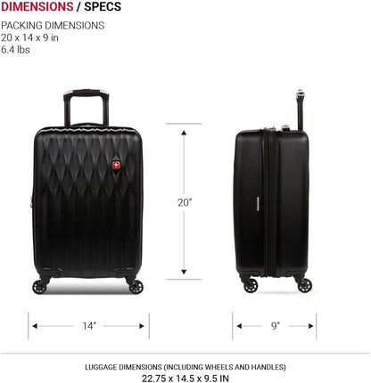 8018 Hardside Expandable Luggage with Spinner Wheels, White, Carry-On 20-Inch