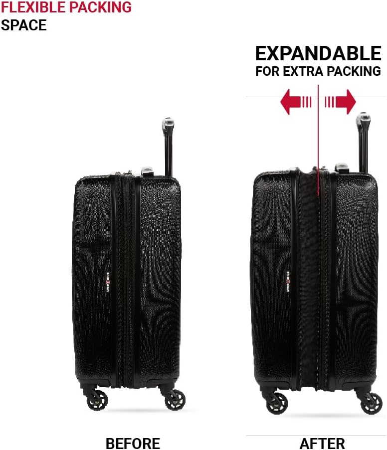 8018 Hardside Expandable Luggage with Spinner Wheels, White, Carry-On 20-Inch