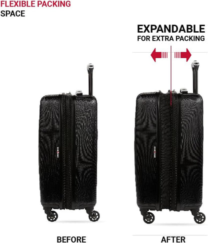8018 Hardside Expandable Luggage with Spinner Wheels, White, Carry-On 20-Inch