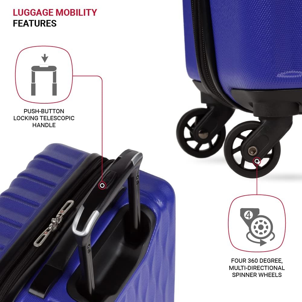 8018 Hardside Expandable Luggage with Spinner Wheels, White, Carry-On 20-Inch