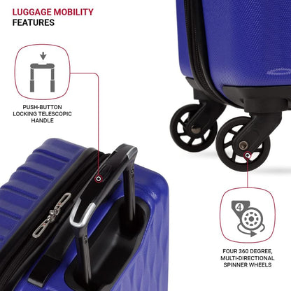 8018 Hardside Expandable Luggage with Spinner Wheels, White, Carry-On 20-Inch