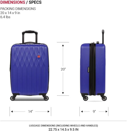 8018 Hardside Expandable Luggage with Spinner Wheels, White, Carry-On 20-Inch
