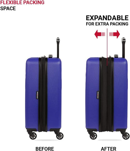 8018 Hardside Expandable Luggage with Spinner Wheels, White, Carry-On 20-Inch
