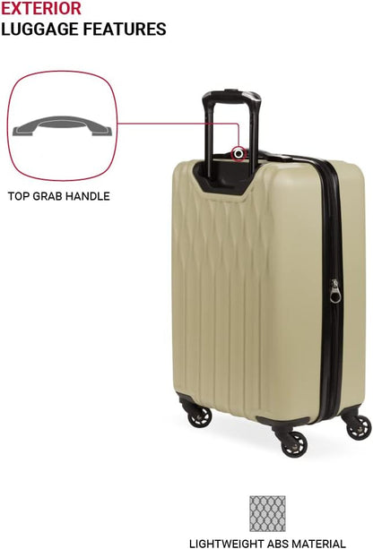 8018 Hardside Expandable Luggage with Spinner Wheels, White, Carry-On 20-Inch
