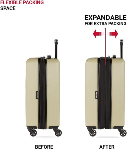 8018 Hardside Expandable Luggage with Spinner Wheels, White, Carry-On 20-Inch