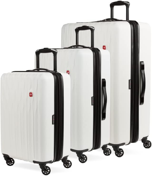 8018 Hardside Expandable Luggage with Spinner Wheels, White, Carry-On 20-Inch