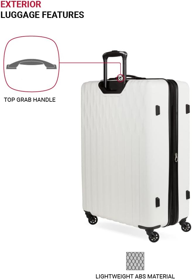 8018 Hardside Expandable Luggage with Spinner Wheels, White, Carry-On 20-Inch