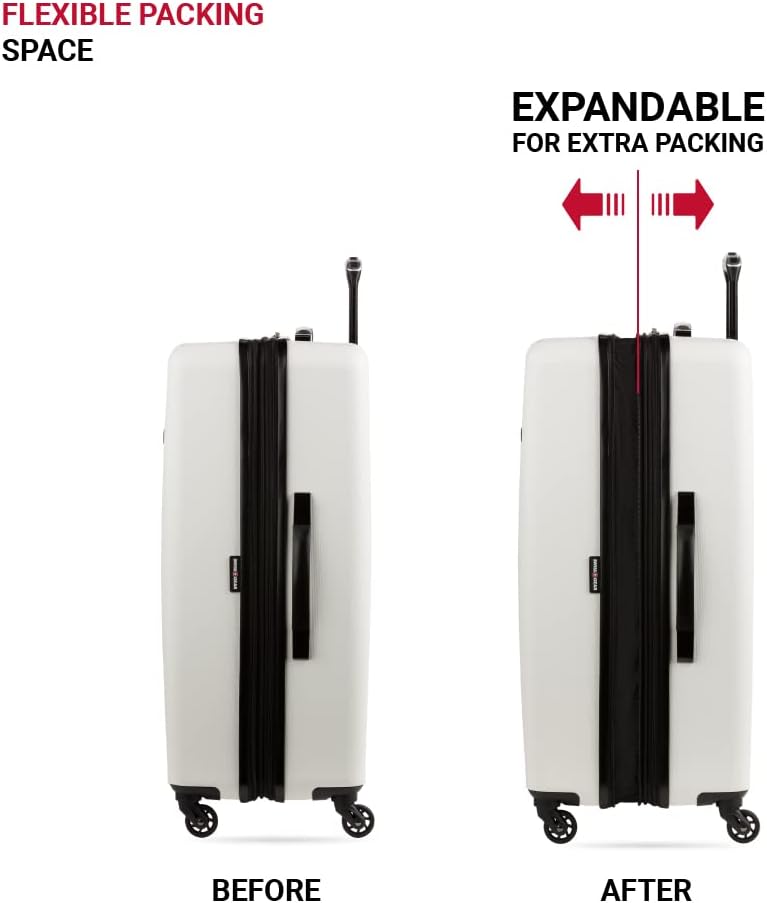 8018 Hardside Expandable Luggage with Spinner Wheels, White, Carry-On 20-Inch