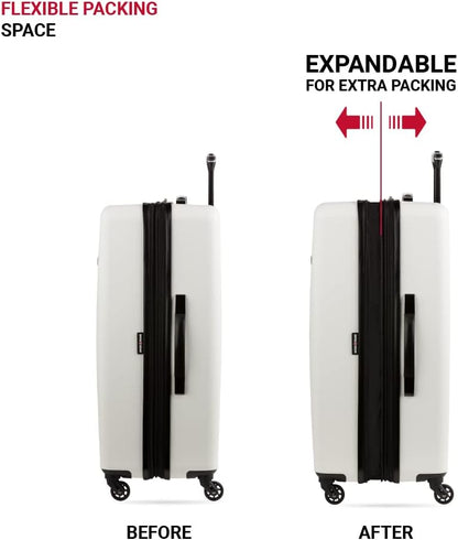 8018 Hardside Expandable Luggage with Spinner Wheels, White, Carry-On 20-Inch