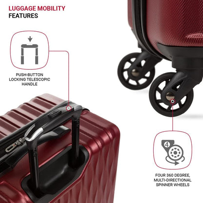 8018 Hardside Expandable Luggage with Spinner Wheels, White, Carry-On 20-Inch
