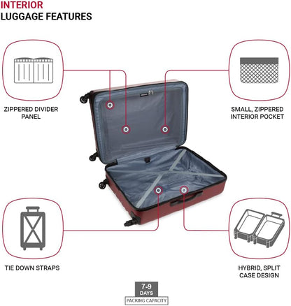 8018 Hardside Expandable Luggage with Spinner Wheels, White, Carry-On 20-Inch