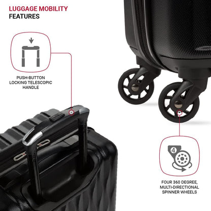 8018 Hardside Expandable Luggage with Spinner Wheels, White, Carry-On 20-Inch