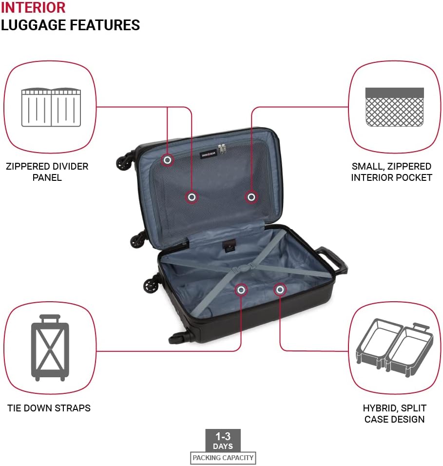 8018 Hardside Expandable Luggage with Spinner Wheels, White, Carry-On 20-Inch