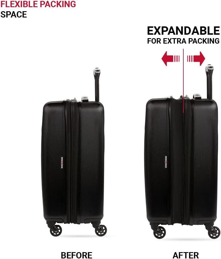 8018 Hardside Expandable Luggage with Spinner Wheels, White, Carry-On 20-Inch