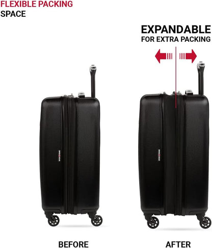 8018 Hardside Expandable Luggage with Spinner Wheels, White, Carry-On 20-Inch