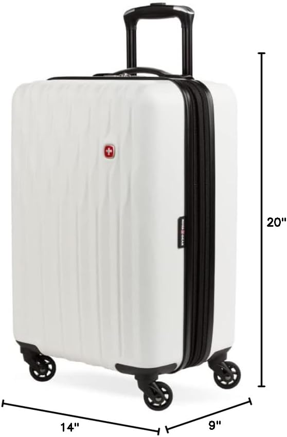8018 Hardside Expandable Luggage with Spinner Wheels, White, Carry-On 20-Inch
