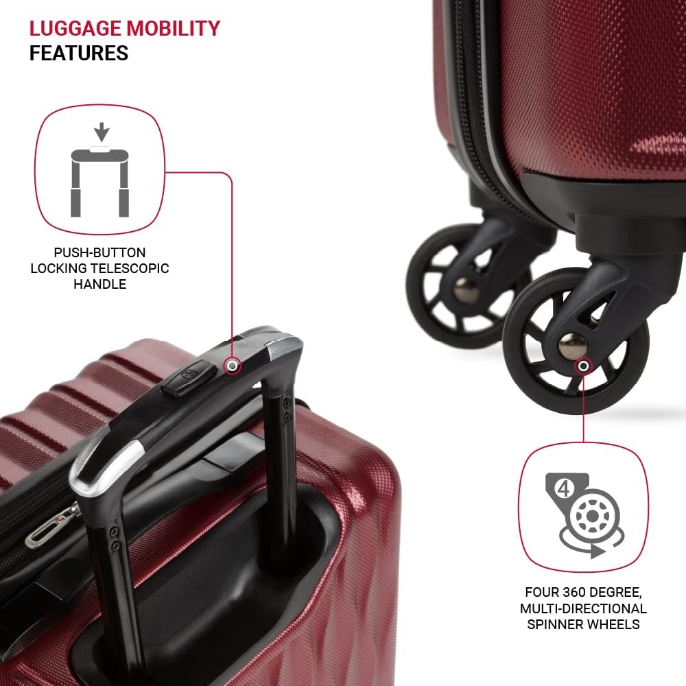 8018 Hardside Expandable Luggage with Spinner Wheels, White, Carry-On 20-Inch