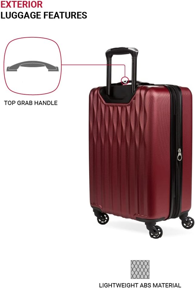 8018 Hardside Expandable Luggage with Spinner Wheels, White, Carry-On 20-Inch