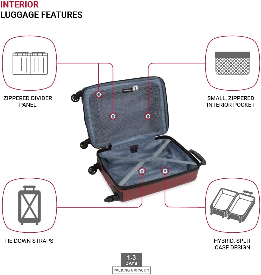 8018 Hardside Expandable Luggage with Spinner Wheels, White, Carry-On 20-Inch