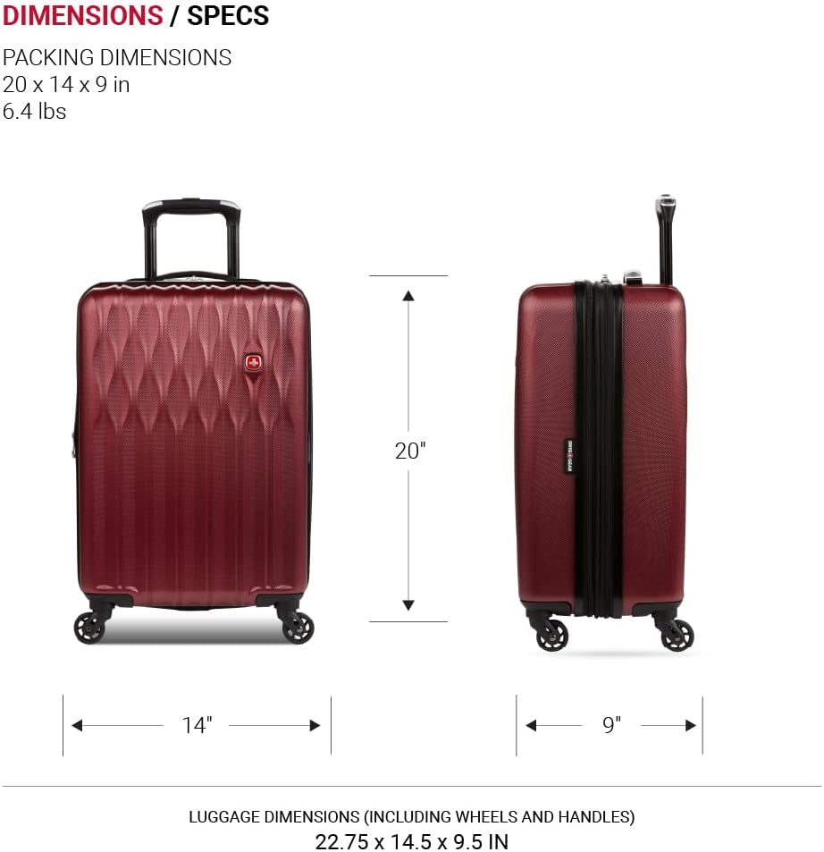 8018 Hardside Expandable Luggage with Spinner Wheels, White, Carry-On 20-Inch