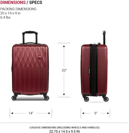 8018 Hardside Expandable Luggage with Spinner Wheels, White, Carry-On 20-Inch
