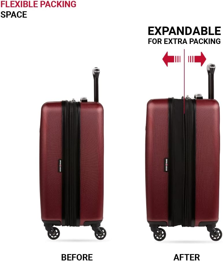 8018 Hardside Expandable Luggage with Spinner Wheels, White, Carry-On 20-Inch