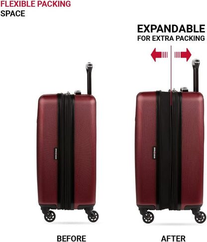 8018 Hardside Expandable Luggage with Spinner Wheels, White, Carry-On 20-Inch