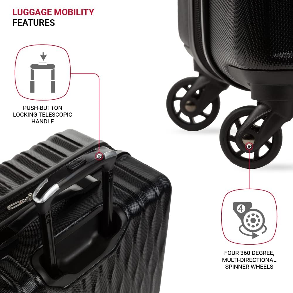 8018 Hardside Expandable Luggage with Spinner Wheels, White, Carry-On 20-Inch