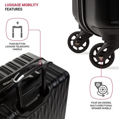8018 Hardside Expandable Luggage with Spinner Wheels, White, Carry-On 20-Inch