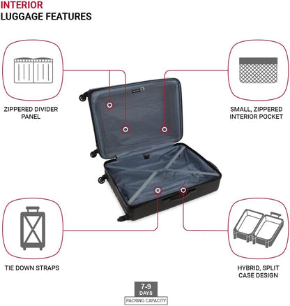 8018 Hardside Expandable Luggage with Spinner Wheels, White, Carry-On 20-Inch