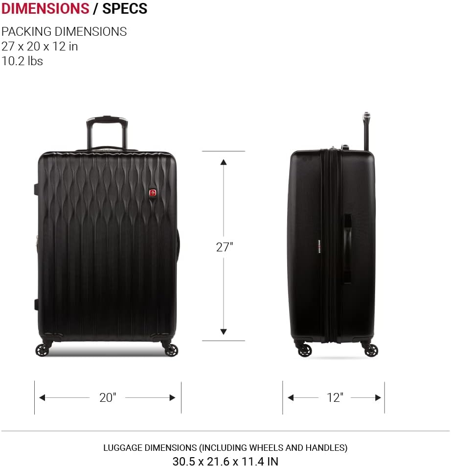 8018 Hardside Expandable Luggage with Spinner Wheels, White, Carry-On 20-Inch