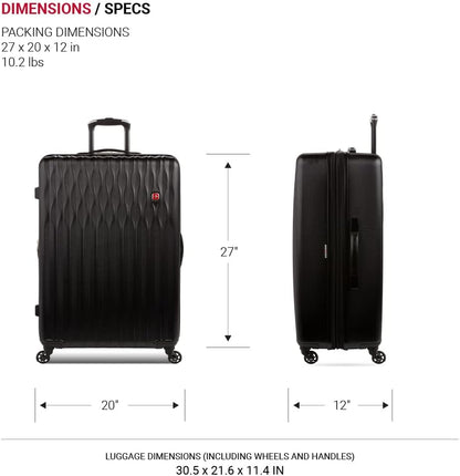 8018 Hardside Expandable Luggage with Spinner Wheels, White, Carry-On 20-Inch