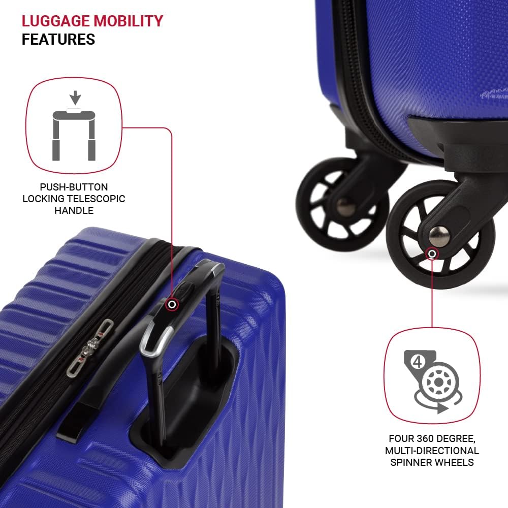 8018 Hardside Expandable Luggage with Spinner Wheels, White, Carry-On 20-Inch