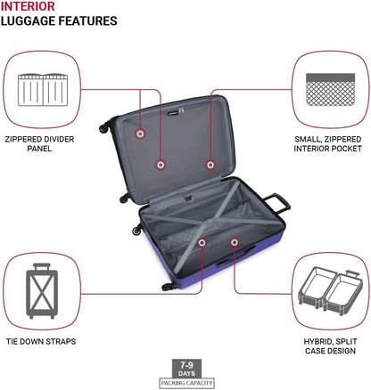 8018 Hardside Expandable Luggage with Spinner Wheels, White, Carry-On 20-Inch