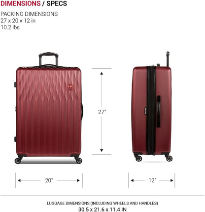 8018 Hardside Expandable Luggage with Spinner Wheels, White, Carry-On 20-Inch
