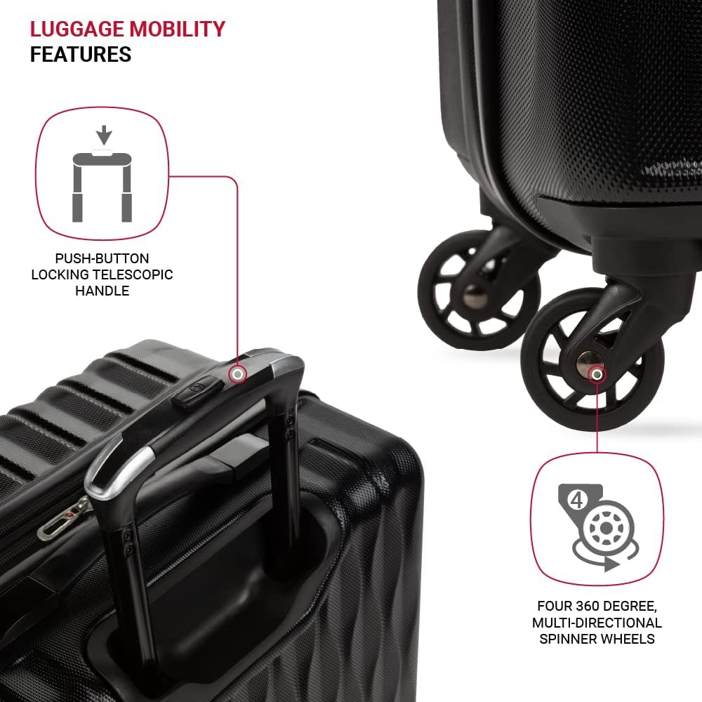 8018 Hardside Expandable Luggage with Spinner Wheels, White, Carry-On 20-Inch
