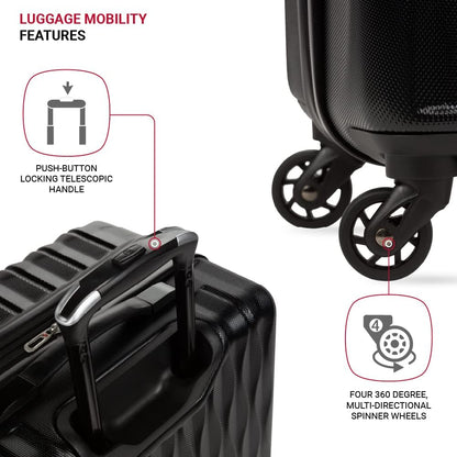 8018 Hardside Expandable Luggage with Spinner Wheels, White, Carry-On 20-Inch